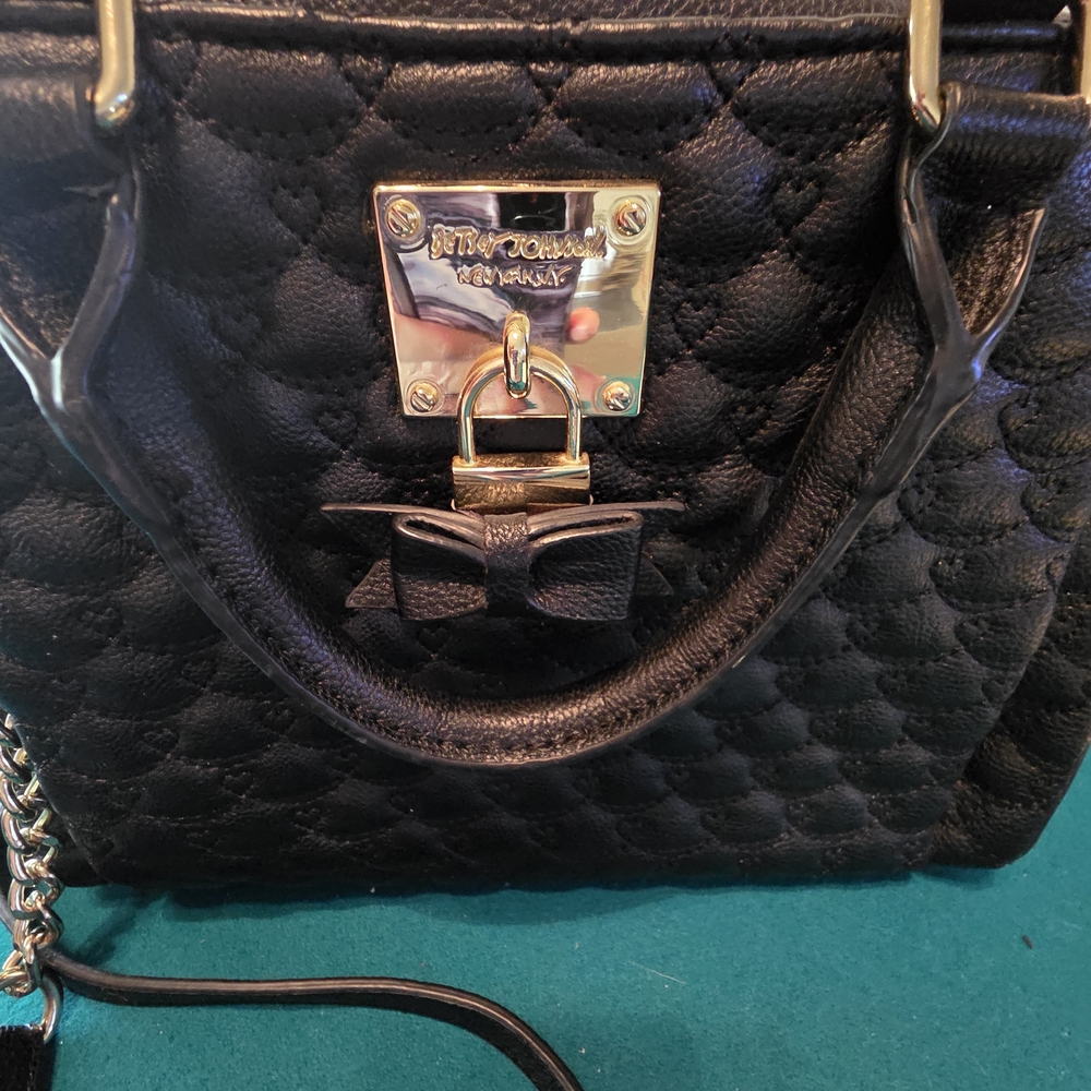 Betsey Johnson Black Quilted Handbag